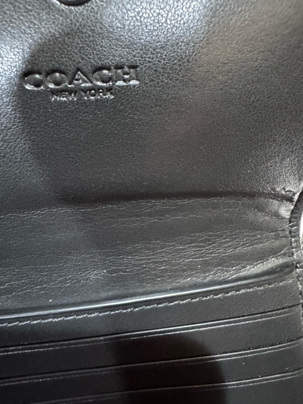 Coach Small Black Trifold Signature Canvas Wallet - Picture 13 of 15